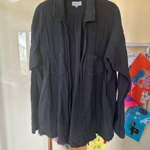 Olive Green Button-Up Shirt